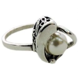 Srebrny pierścionek perełka ROZMIAR 14