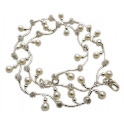 Cyrkonia perły srebro KOLIA biżuteria ślubna