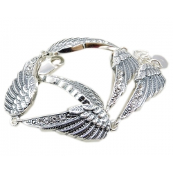 Bransoletka skrzydła kryształki srebro