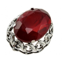 Niesamowita broszka stary styl rubin kryształ
