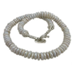 Naturalne białe perły dyski biwa srebro 925 filigran