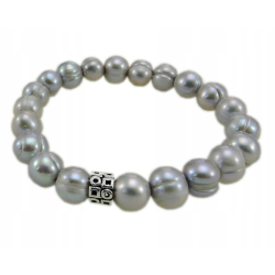 Bransoletka słodkowodne srebrne perły srebro 16 cm