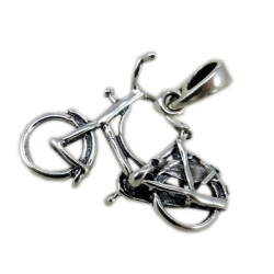  Wisiorek z oksydowanego srebra rower