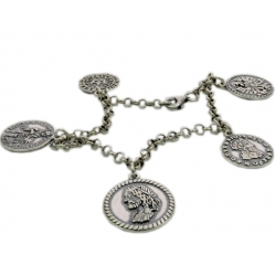 Bransoletka charms monety srebro 18 cm *