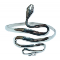 Srebrna bransoleta kobra na ramię duża