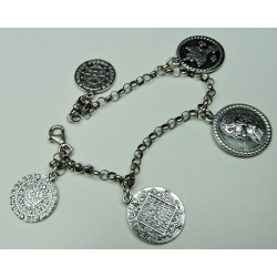 Bransoletka charms monety srebro 18 cm *