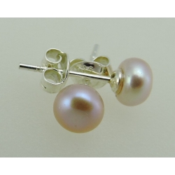 Kolczyki naturalne perły na sztyft 6 mm