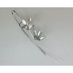 Kolczyki zwiewne kwiaty ze srebra