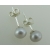 Kolczyki naturalne srebrne perły na sztyft 6 mm
