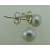 Kolczyki naturalne srebrne perły na sztyft 6 mm